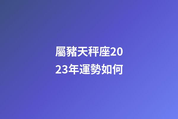 屬豬天秤座2023年運勢如何-第1張-星座運勢-玄機派