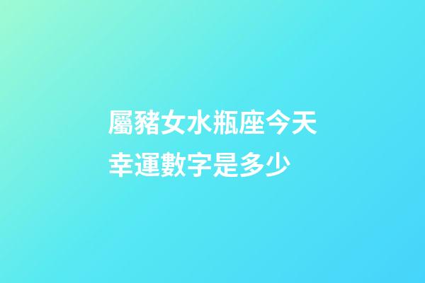 屬豬女水瓶座今天幸運數字是多少-第1張-星座運勢-玄機派