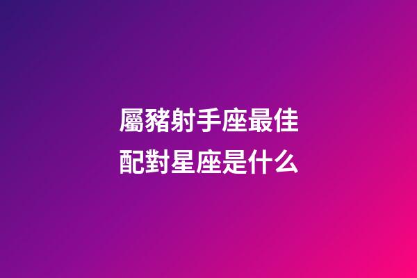 屬豬射手座最佳配對星座是什么-第1張-星座運勢-玄機派