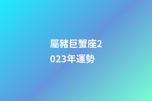 屬豬巨蟹座2023年運勢-第1張-星座運勢-玄機派