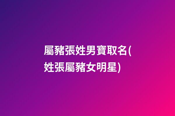 屬豬張姓男寶取名(姓張屬豬女明星)