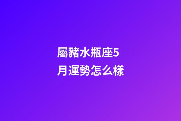屬豬水瓶座5月運勢怎么樣-第1張-星座運勢-玄機派