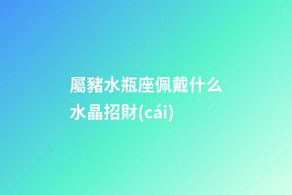 屬豬水瓶座佩戴什么水晶招財(cái)