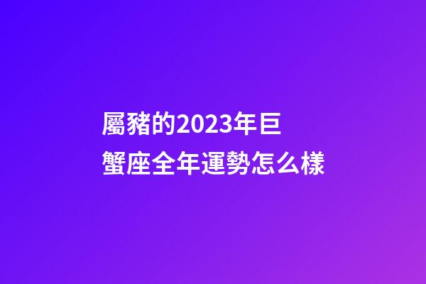屬豬的2023年巨蟹座全年運勢怎么樣-第1張-星座運勢-玄機派
