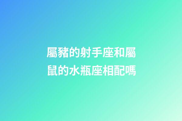 屬豬的射手座和屬鼠的水瓶座相配嗎-第1張-星座運勢-玄機派