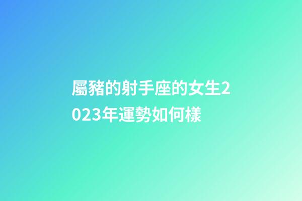 屬豬的射手座的女生2023年運勢如何樣-第1張-星座運勢-玄機派