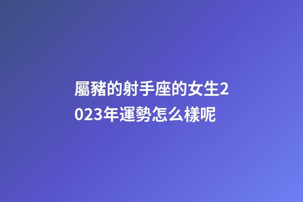 屬豬的射手座的女生2023年運勢怎么樣呢-第1張-星座運勢-玄機派