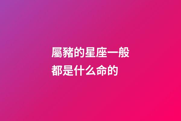 屬豬的星座一般都是什么命的-第1張-星座運勢-玄機派