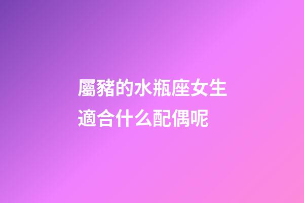 屬豬的水瓶座女生適合什么配偶呢-第1張-星座運勢-玄機派