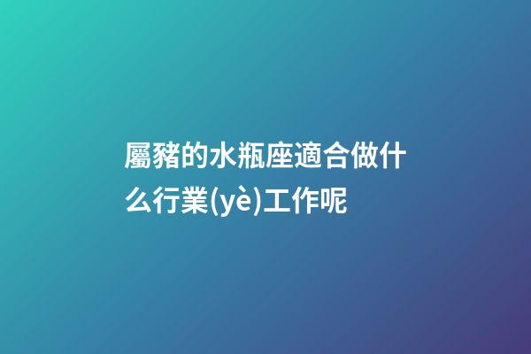屬豬的水瓶座適合做什么行業(yè)工作呢