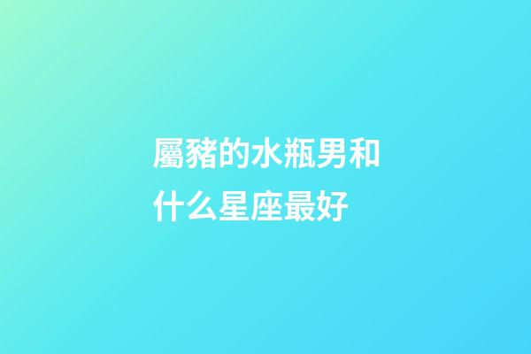屬豬的水瓶男和什么星座最好-第1張-星座運勢-玄機派