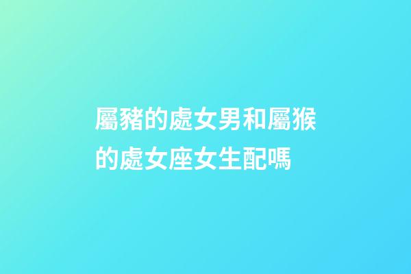 屬豬的處女男和屬猴的處女座女生配嗎-第1張-星座運勢-玄機派