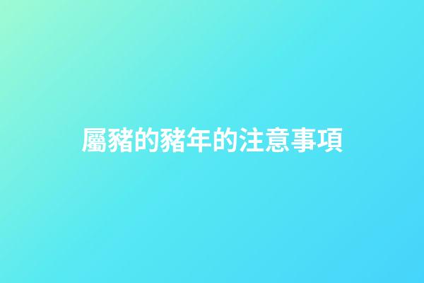屬豬的豬年的注意事項