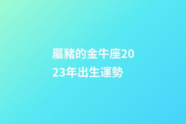 屬豬的金牛座2023年出生運勢-第1張-星座運勢-玄機派