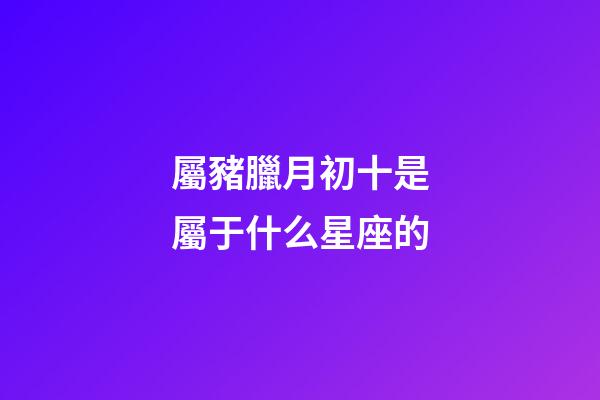 屬豬臘月初十是屬于什么星座的-第1張-星座運勢-玄機派