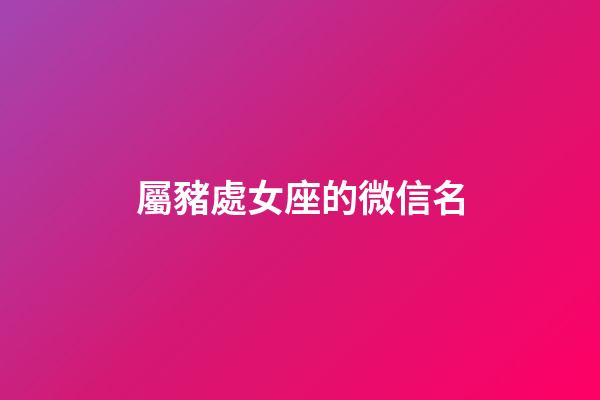 屬豬處女座的微信名-第1張-星座運勢-玄機派
