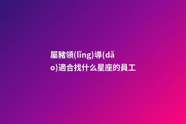屬豬領(lǐng)導(dǎo)適合找什么星座的員工-第1張-星座運(yùn)勢(shì)-玄機(jī)派