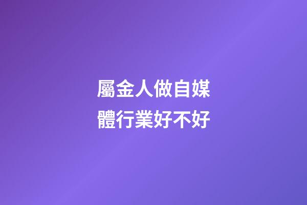 屬金人做自媒體行業好不好