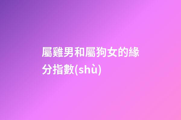 屬雞男和屬狗女的緣分指數(shù)