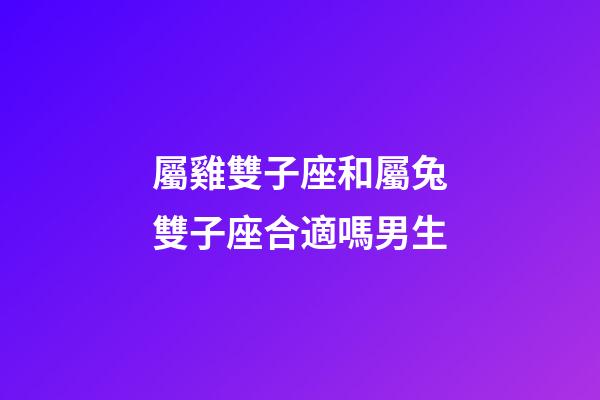 屬雞雙子座和屬兔雙子座合適嗎男生-第1張-星座運勢-玄機派