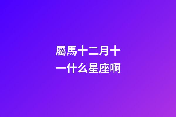 屬馬十二月十一什么星座啊-第1張-星座運勢-玄機派