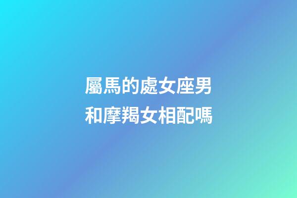 屬馬的處女座男和摩羯女相配嗎