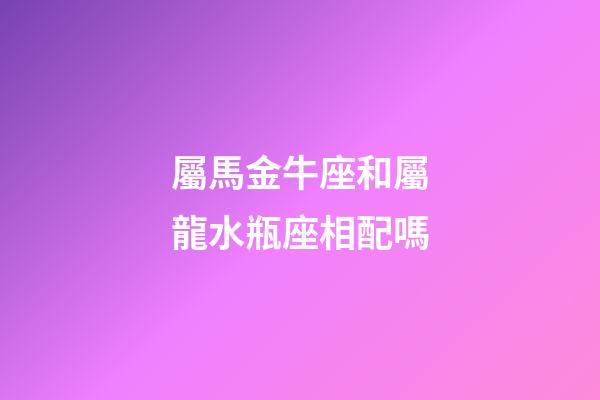 屬馬金牛座和屬龍水瓶座相配嗎-第1張-星座運勢-玄機派