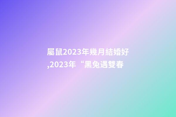 屬鼠2023年幾月結婚好,2023年“黑兔遇雙春-第1張-觀點-玄機派