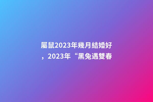屬鼠2023年幾月結婚好，2023年“黑兔遇雙春-第1張-觀點-玄機派