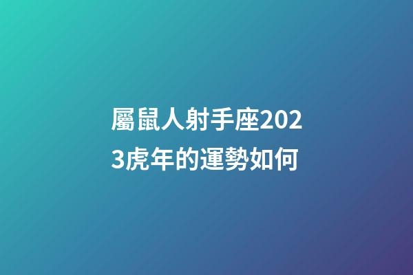 屬鼠人射手座2023虎年的運勢如何-第1張-星座運勢-玄機派