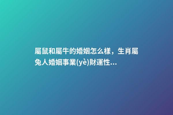 屬鼠和屬牛的婚姻怎么樣，生肖屬兔人婚姻事業(yè)財運性格大全篇-第1張-觀點-玄機派