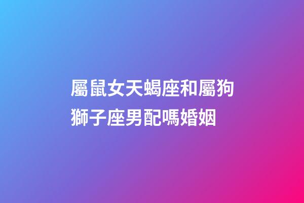 屬鼠女天蝎座和屬狗獅子座男配嗎婚姻-第1張-星座運勢-玄機派
