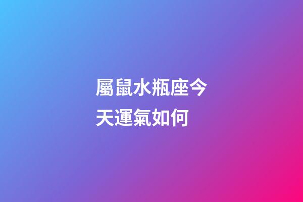 屬鼠水瓶座今天運氣如何-第1張-星座運勢-玄機派