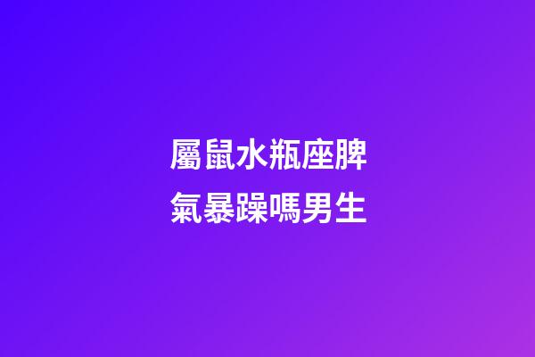 屬鼠水瓶座脾氣暴躁嗎男生-第1張-星座運勢-玄機派