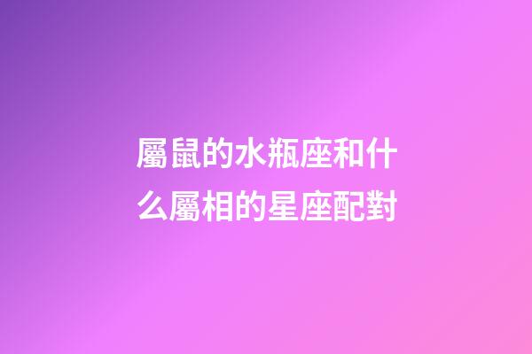 屬鼠的水瓶座和什么屬相的星座配對-第1張-星座運勢-玄機派