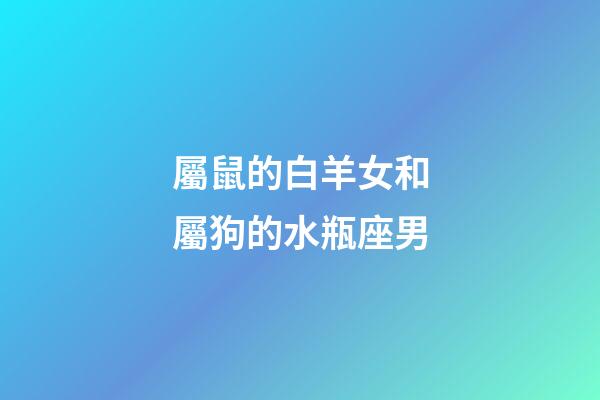 屬鼠的白羊女和屬狗的水瓶座男-第1張-星座運勢-玄機派