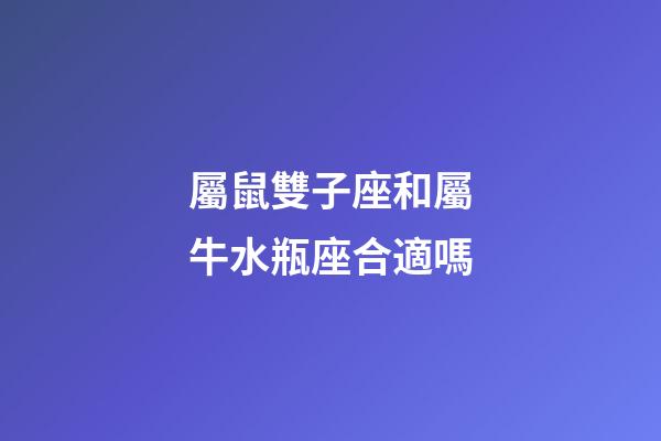 屬鼠雙子座和屬牛水瓶座合適嗎-第1張-星座運勢-玄機派