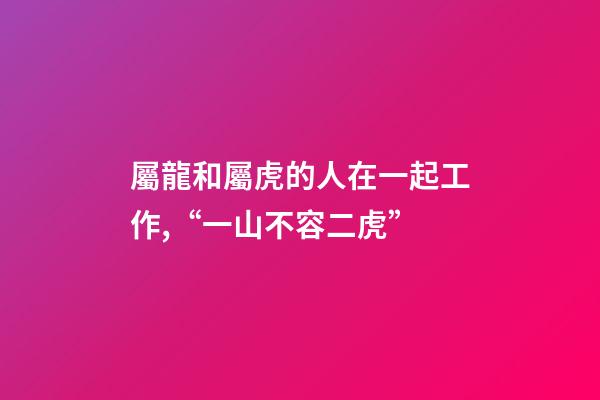 屬龍和屬虎的人在一起工作,“一山不容二虎”-第1張-觀點-玄機派