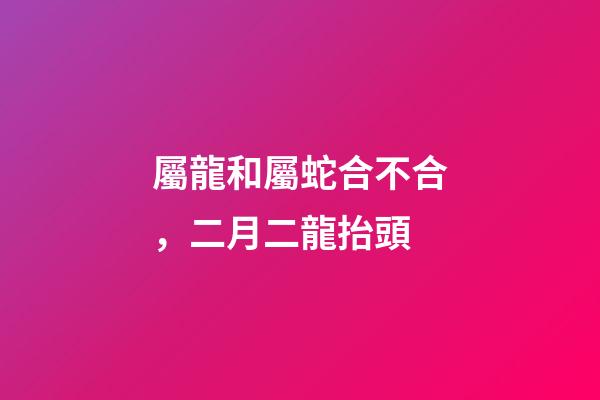 屬龍和屬蛇合不合，二月二龍抬頭-第1張-觀點-玄機派
