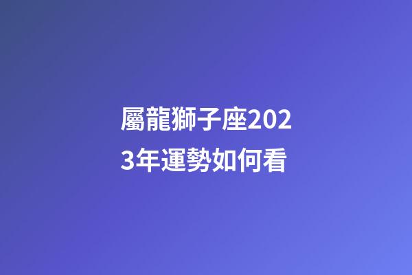 屬龍獅子座2023年運勢如何看-第1張-星座運勢-玄機派