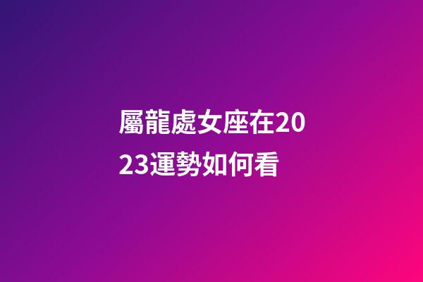 屬龍處女座在2023運勢如何看-第1張-星座運勢-玄機派