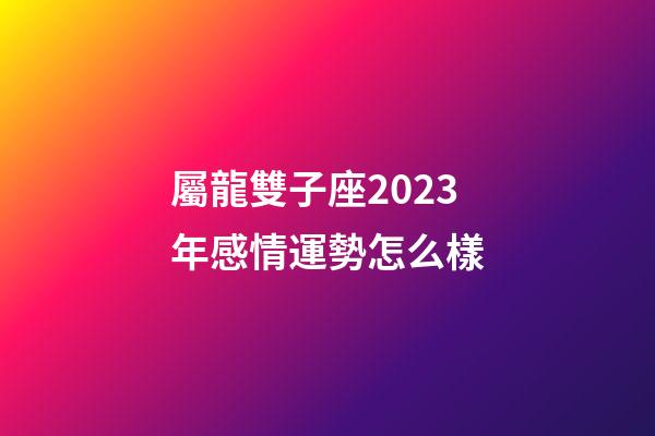 屬龍雙子座2023年感情運勢怎么樣-第1張-星座運勢-玄機派