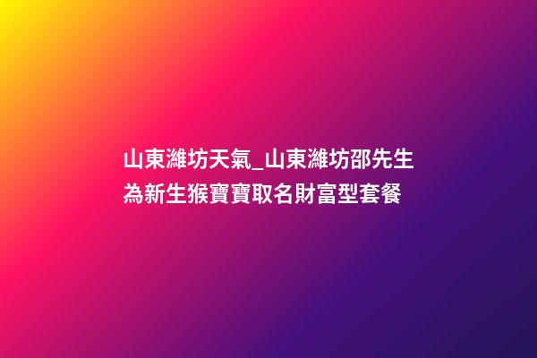 山東濰坊天氣_山東濰坊邵先生為新生猴寶寶取名財富型套餐-第1張-公司起名-玄機派