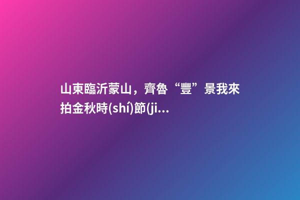 山東臨沂蒙山，齊魯“豐”景我來拍金秋時(shí)節(jié)臨沂蒙山景色怡人-第1張-觀點(diǎn)-玄機(jī)派