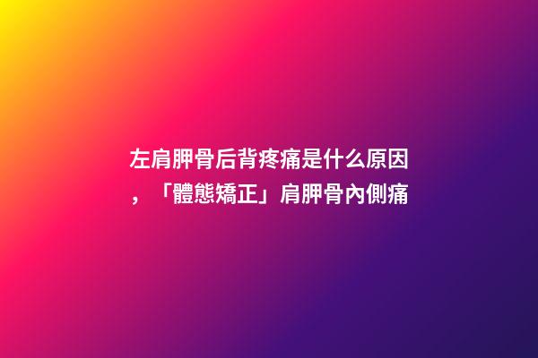 左肩胛骨后背疼痛是什么原因，「體態矯正」肩胛骨內側痛