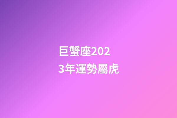 巨蟹座2023年運勢屬虎-第1張-星座運勢-玄機派