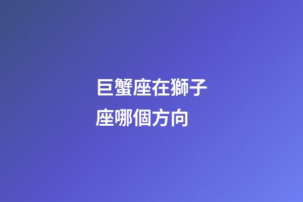 巨蟹座在獅子座哪個方向-第1張-星座運勢-玄機派
