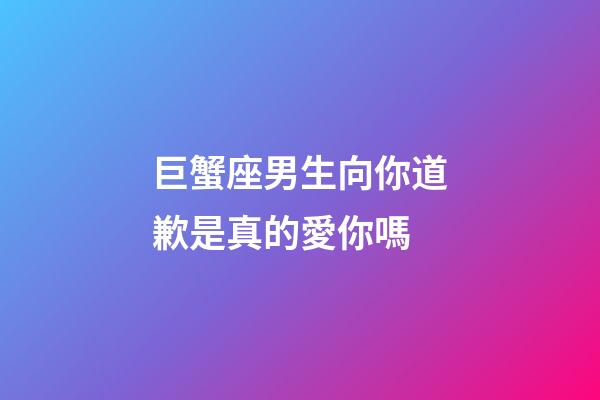 巨蟹座男生向你道歉是真的愛你嗎-第1張-星座運勢-玄機派