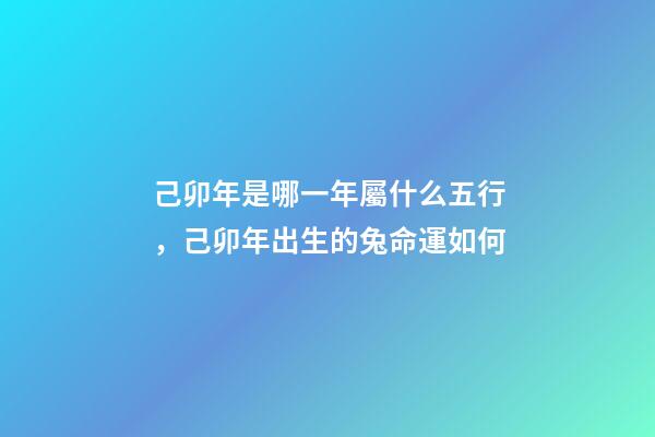 己卯年是哪一年屬什么五行，己卯年出生的兔命運如何