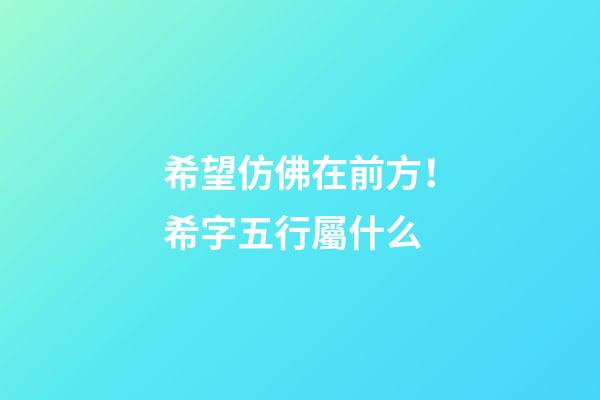 希望仿佛在前方！希字五行屬什么